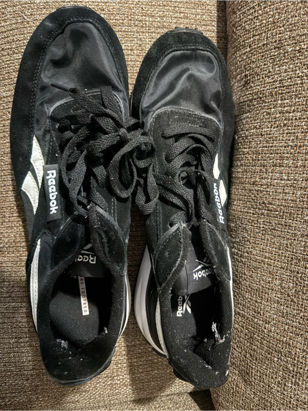 Reebok Men’s Black and White Sneakers